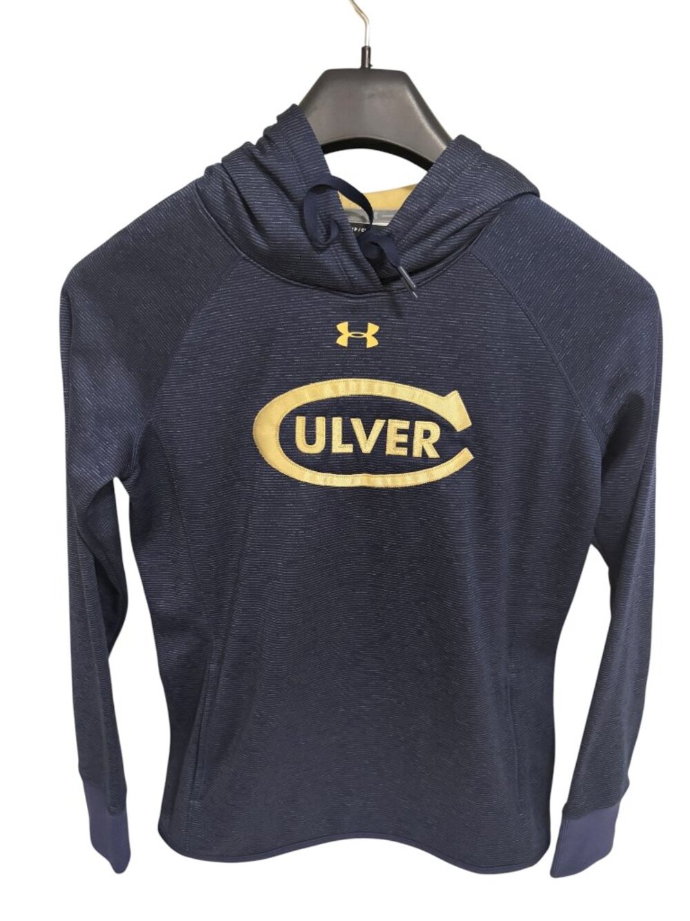 Culver Military Hooded Sweatshirt Under Armour Size Small Navy Blue